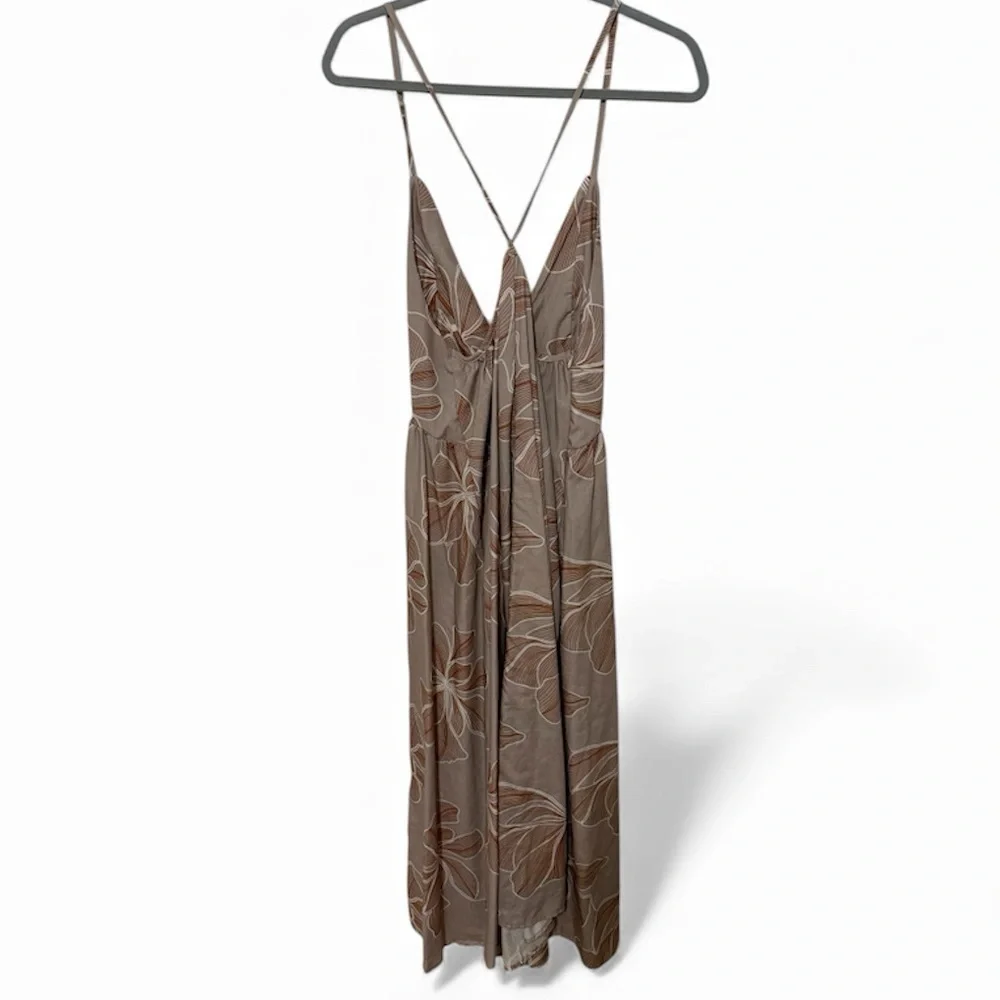 Floral Brown Maxi Dress - Picture 2 of 4